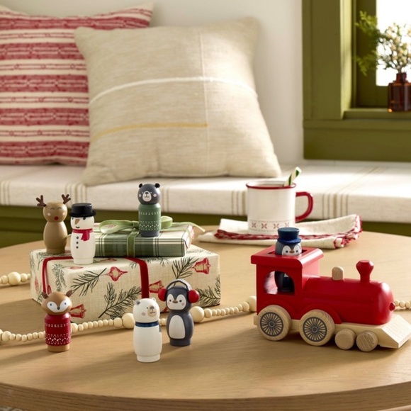 2pc Toy Train with Penguin Conductor Peg Pal - Hearth & Hand Magnolia - Picture 2 of 11